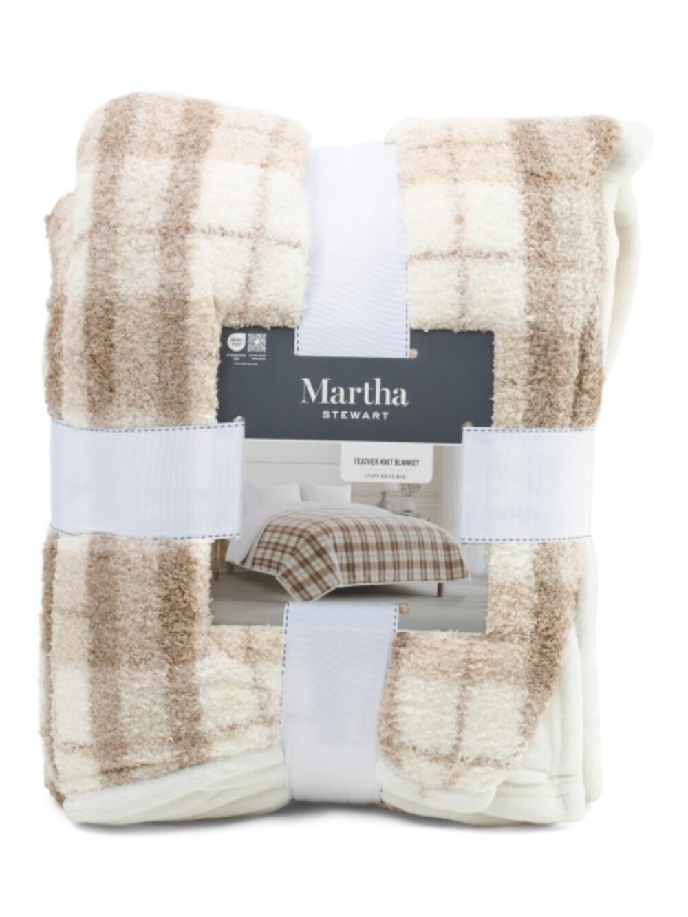 MARTHA STEWART Reversible Plaid Blanket